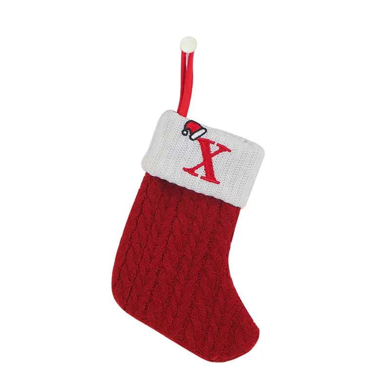 Knitted Snowflake Christmas Stocking — Decorative Holiday Tree Ornament