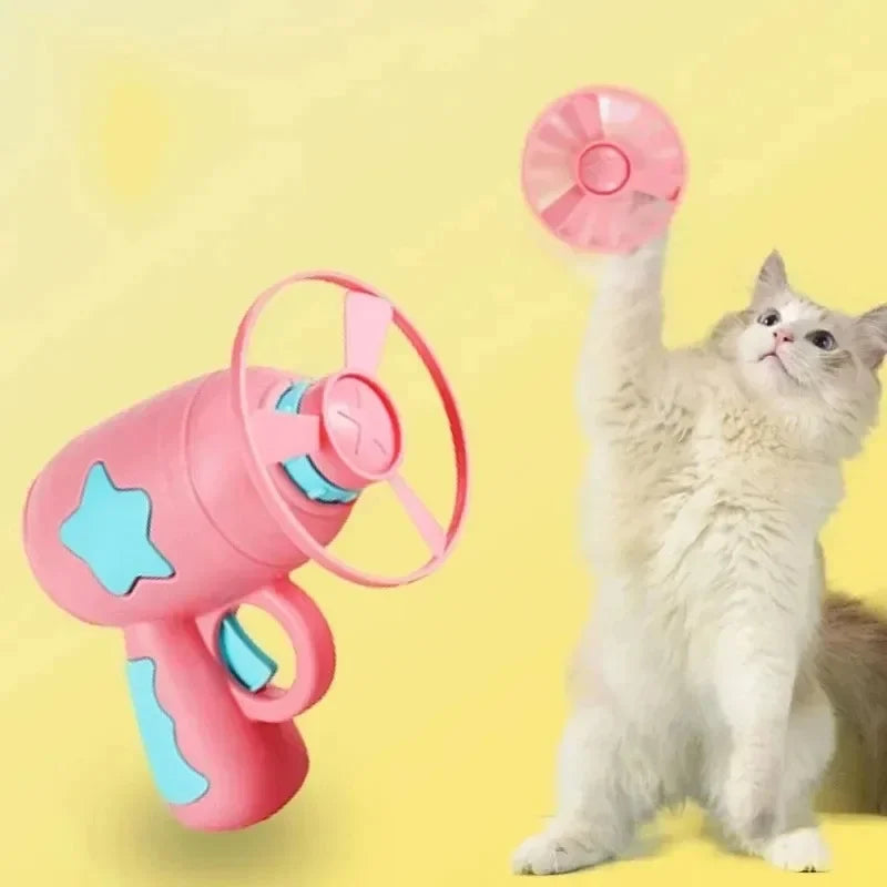 Interactive Cat Flying Disc Launcher — Fun Chasing Game Toy for Kittens