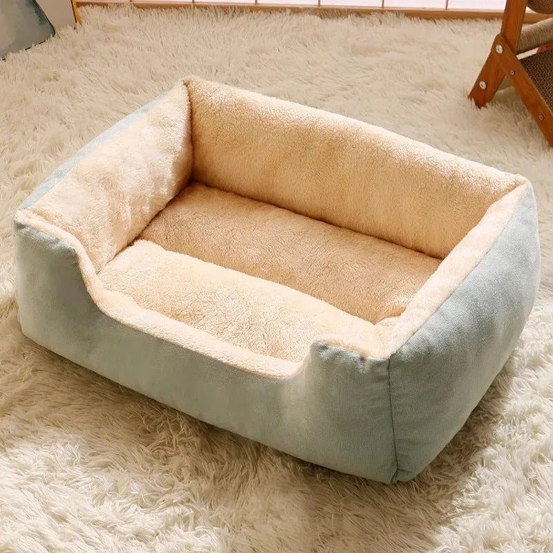 BeiYu Pet Plush Cat Bed — Cozy Winter Cushion for Small Pets