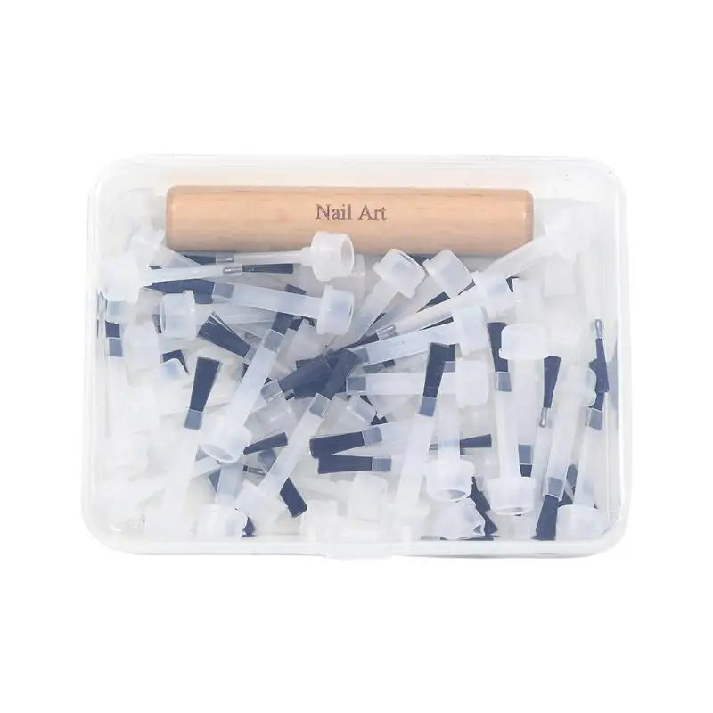 BMPEIC Nail Art Brush Set — Detachable Wooden Handle & Replacement Heads