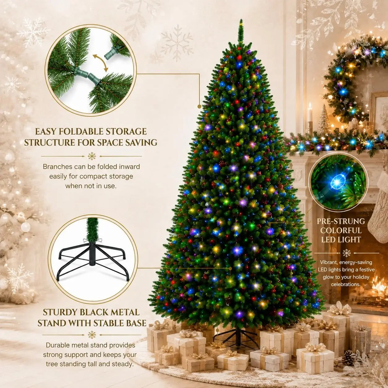 Garvee Mixed Greenery Christmas Tree — Full Profile for Indoor Holiday Displays
