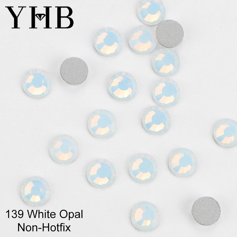 YHB Crystal Flat Back Rhinestones — Glitter Gemstones for Nails and Fabric