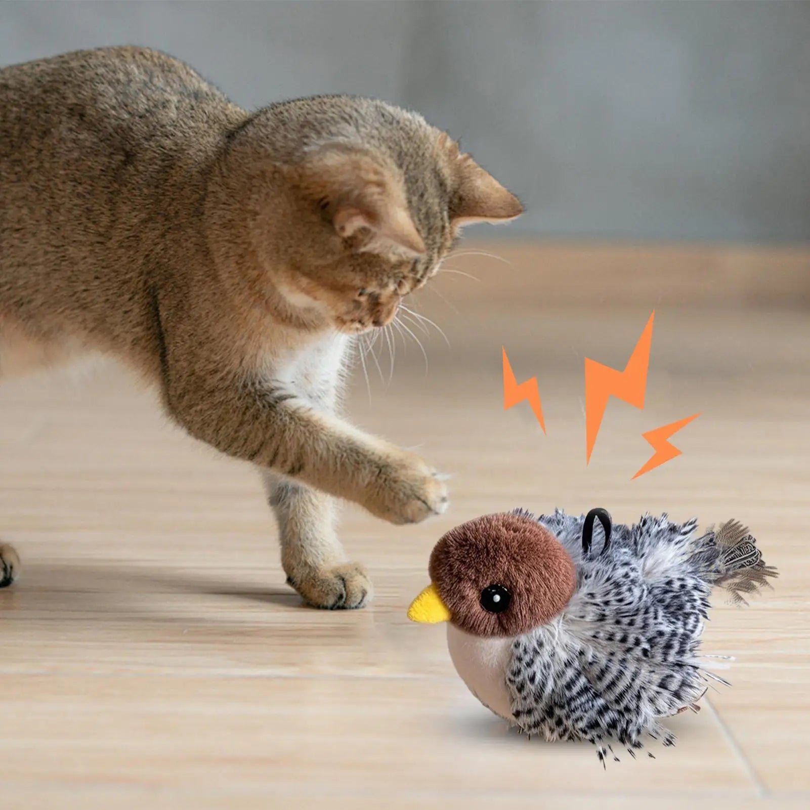 Interactive Flapping Bird Cat Toy — Touch Activated Motion Sensor Kitten Toy
