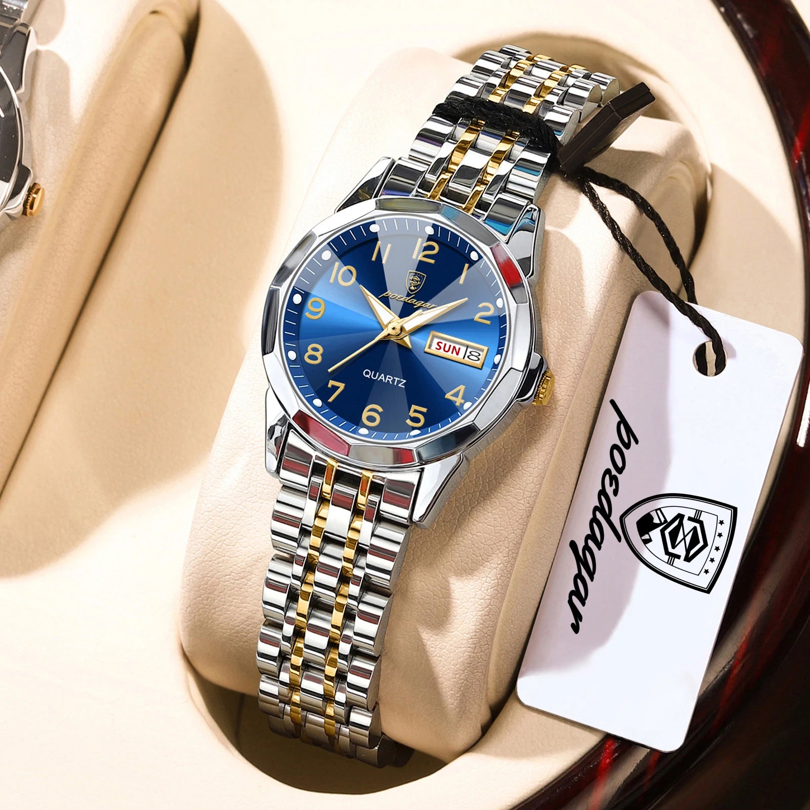 POEDAGAR Elegant Ladies Watch — Waterproof Stainless Steel Quartz Timepiece