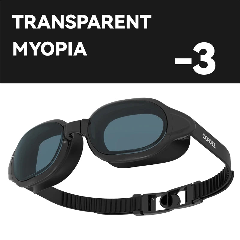 COPOZZ Prescription Swimming Goggles — Anti-Fog Diopter Eyewear for Adults