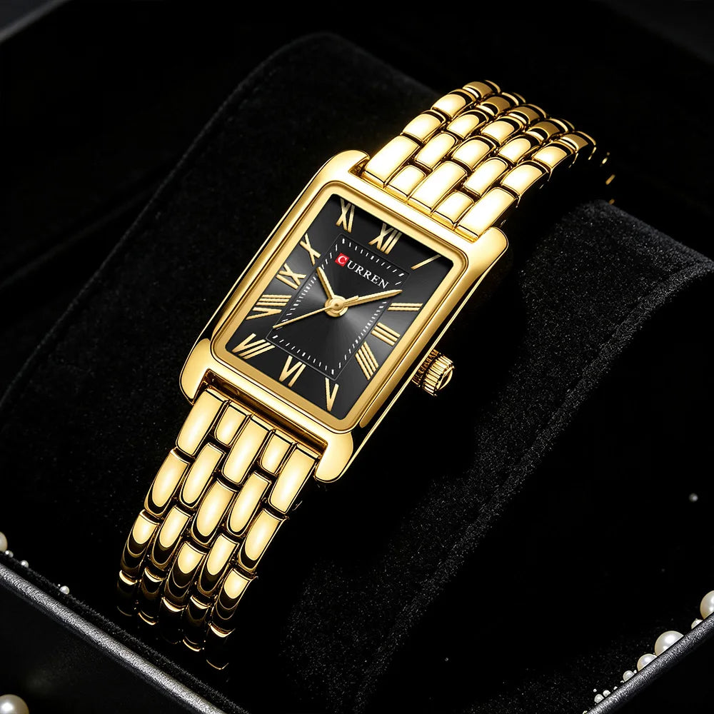 Curren Luxury Rectangle Women's Watch — Elegant Stainless Steel Bracelet
