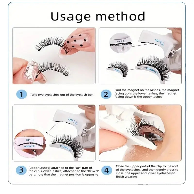 Magnetic Eyelash Set — Reusable Waterproof False Lashes, No Glue Required