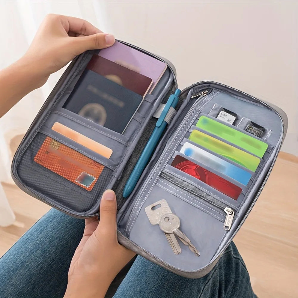 Portable Travel Passport Holder — Multi-Functional Document Organizer