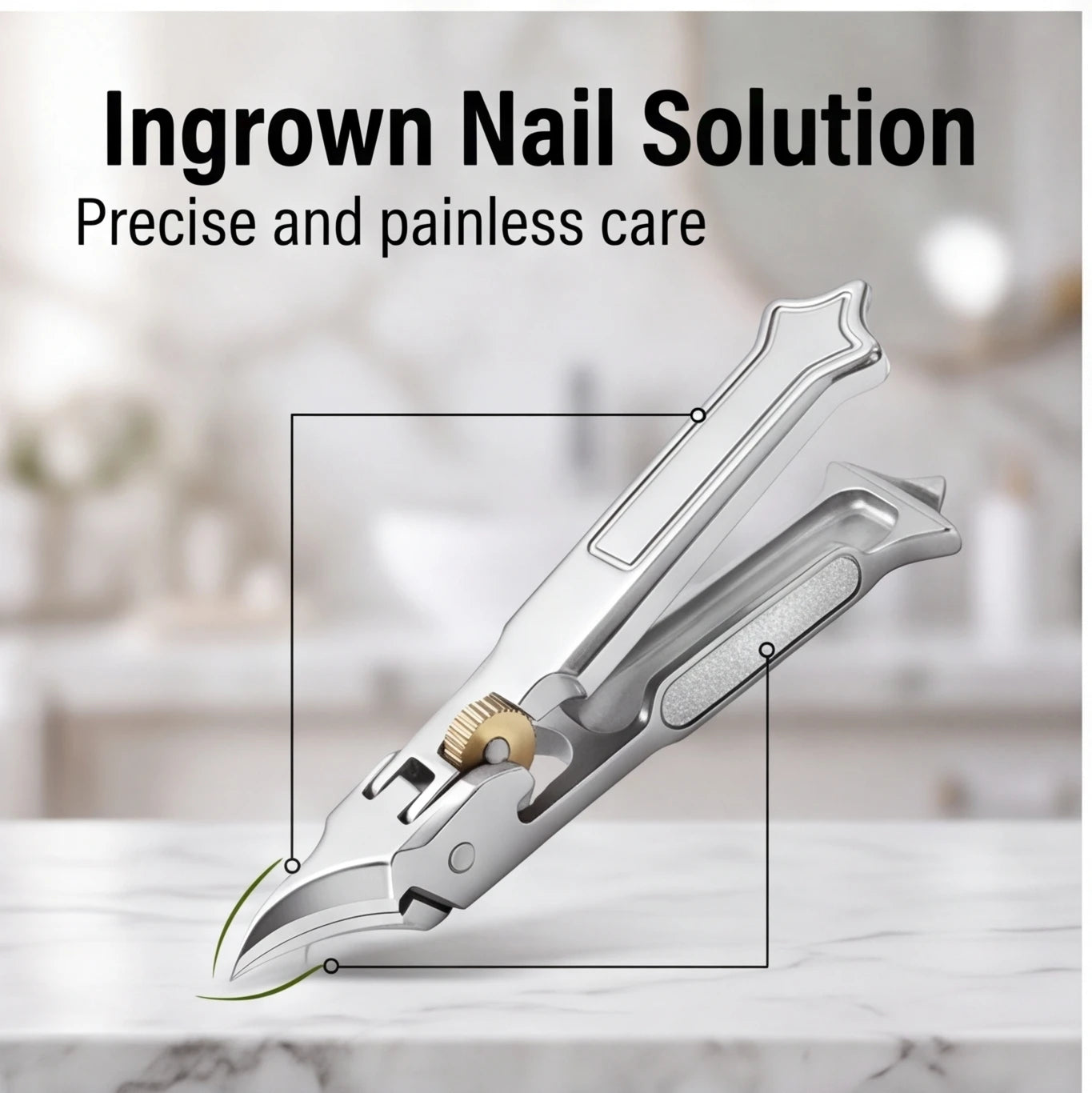 Stainless Steel Nail Clipper — Precision Trimmer with Built-In File