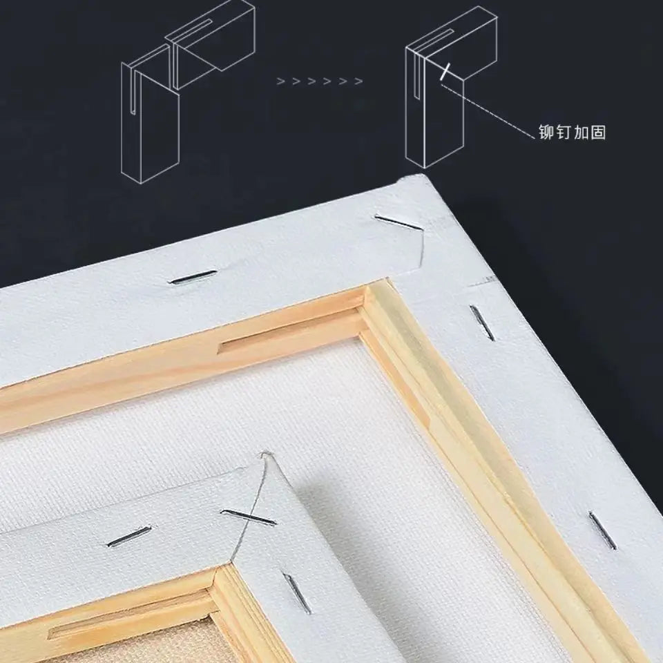 Stretched Cotton Canvas Frame — Professional Surface for Oil and Acrylic Painting