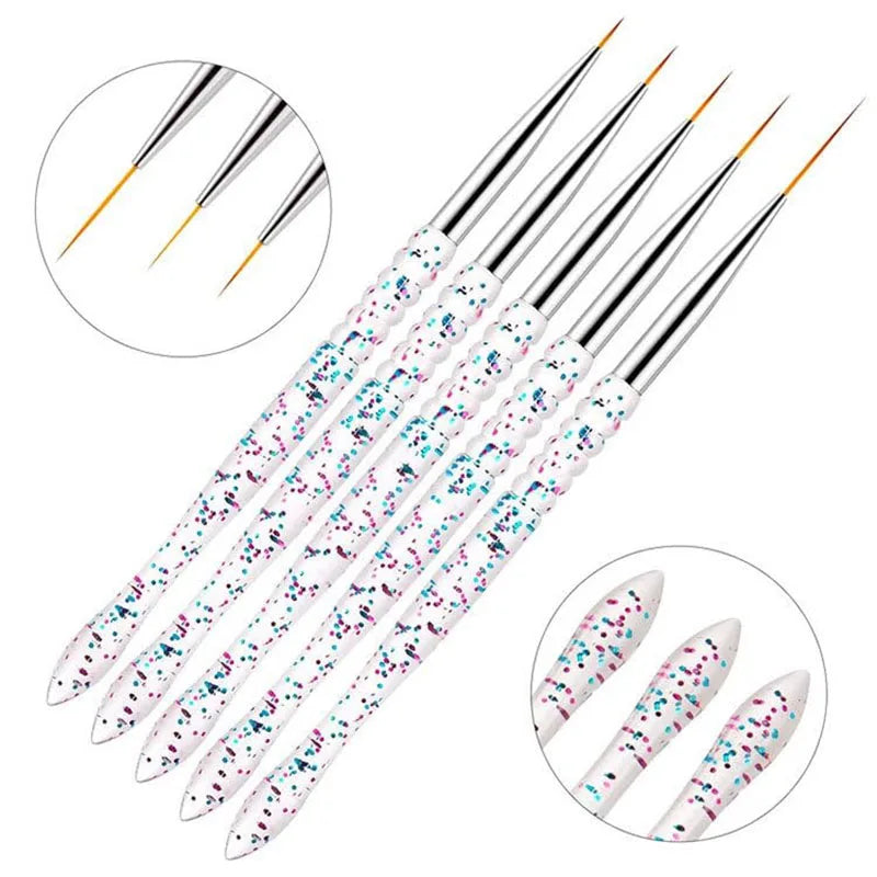 DWLOL Nail Art Tool Kit — 10-Piece Dotting Pens and Liner Brush Set