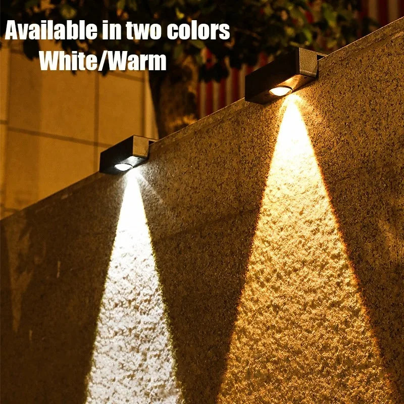 Solar Powered LED Wall Lamp — Waterproof Outdoor Garden Lighting