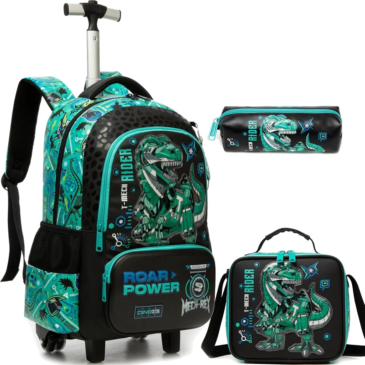 Rolling Backpack for Girls — Cute Animal Print School Bag with Wheels