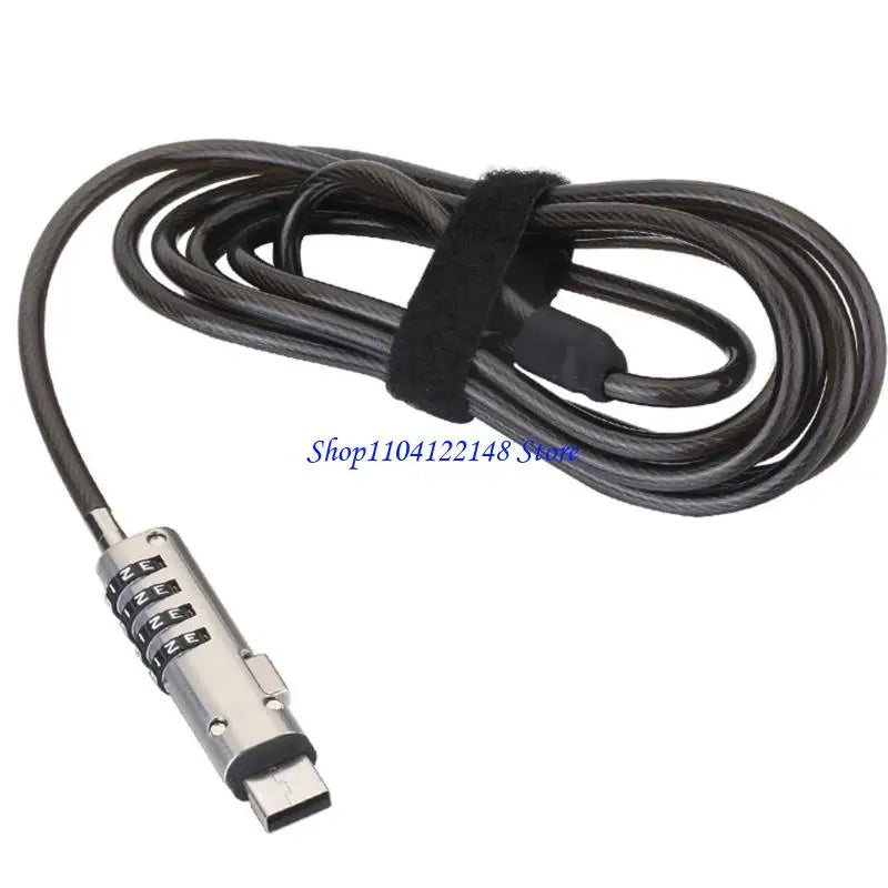 Universal USB Laptop Security Cable Lock — 4-Digit Combination for Travel