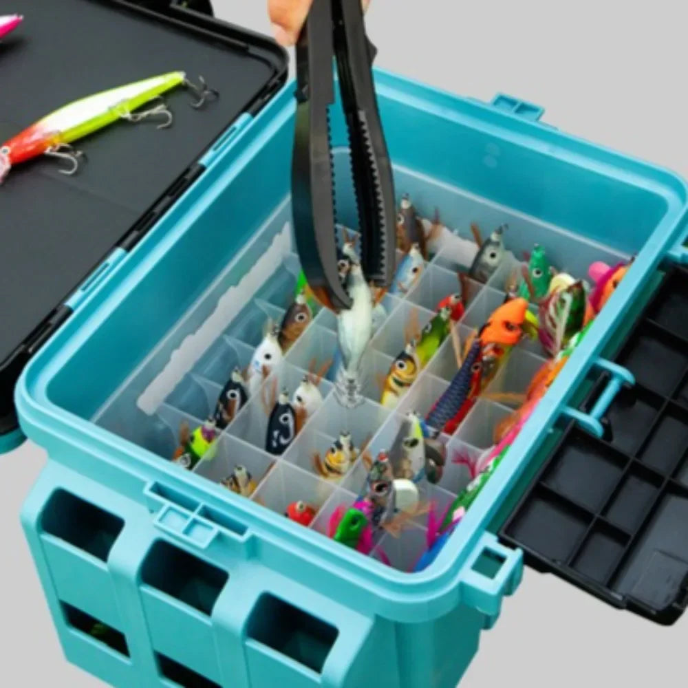 Multi-Compartment Fishing Lure Storage Box — Organized Tackle Organizer, White