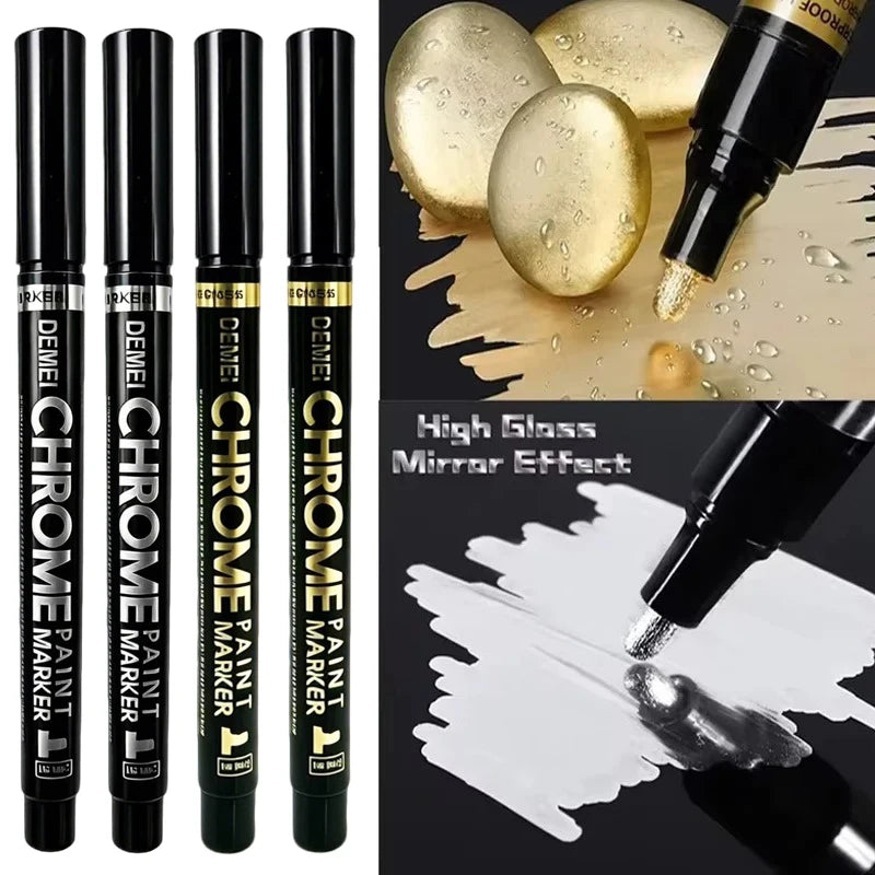 Mirror Marker Pens — High Gloss Reflective Paint for DIY Crafts