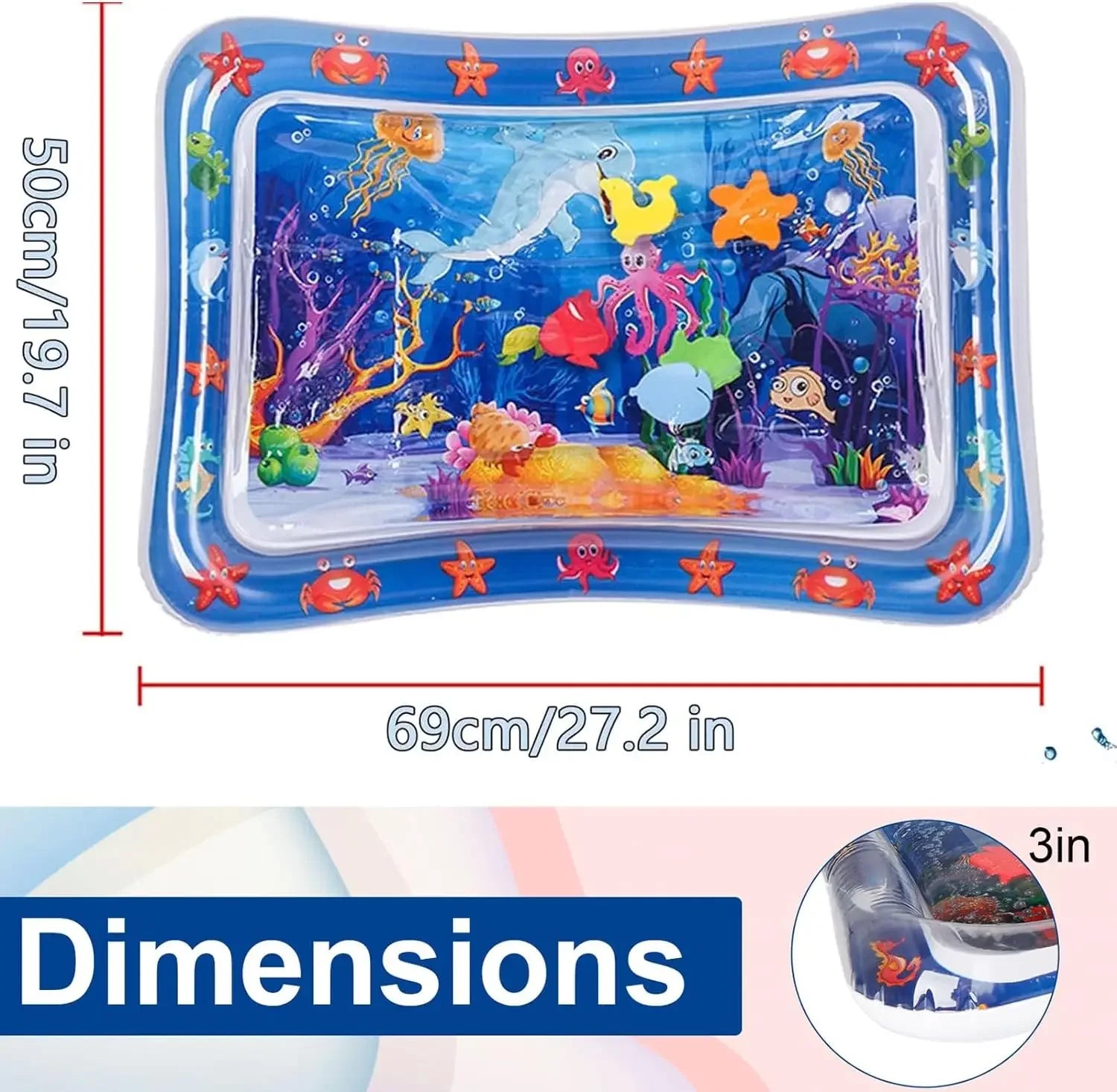 Inflatable Water Sensory Play Mat — Ocean Theme Pet Activity Mat