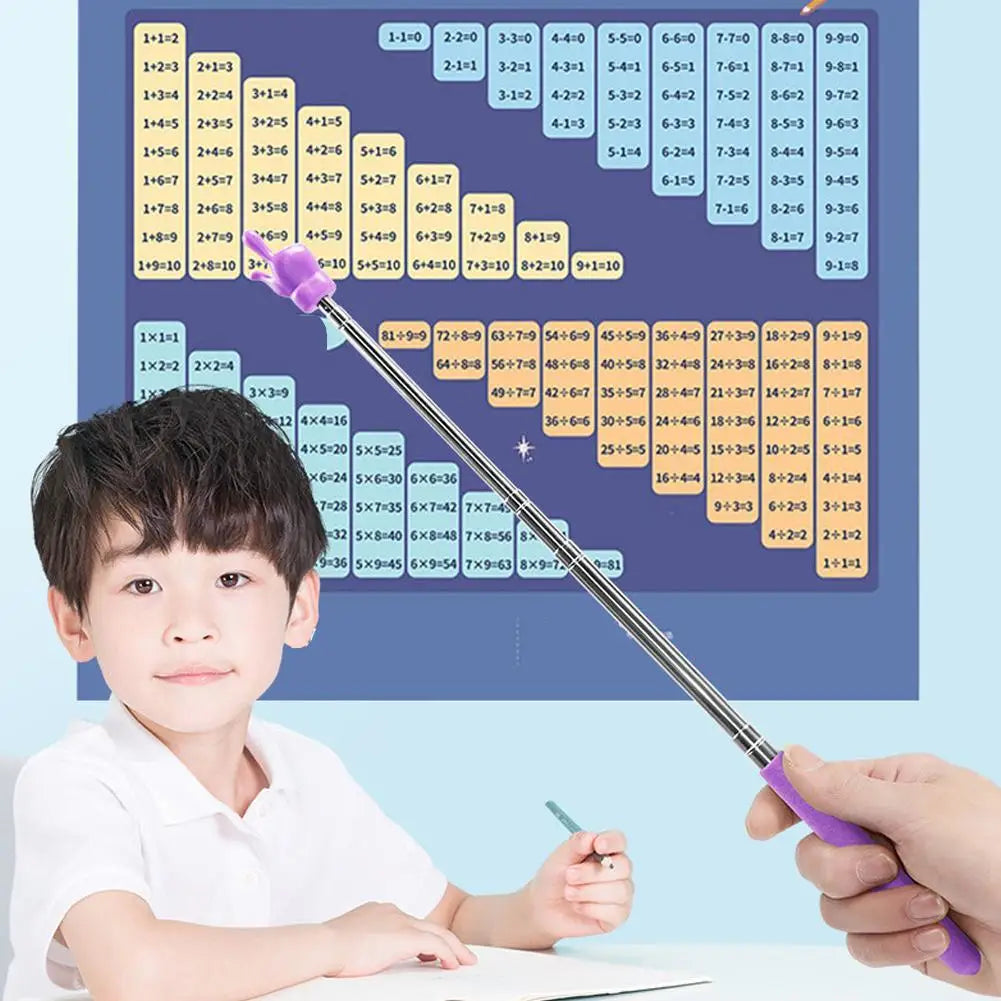 Retractable Telescopic Teacher Pointer — Non-Slip Steel Classroom Stick