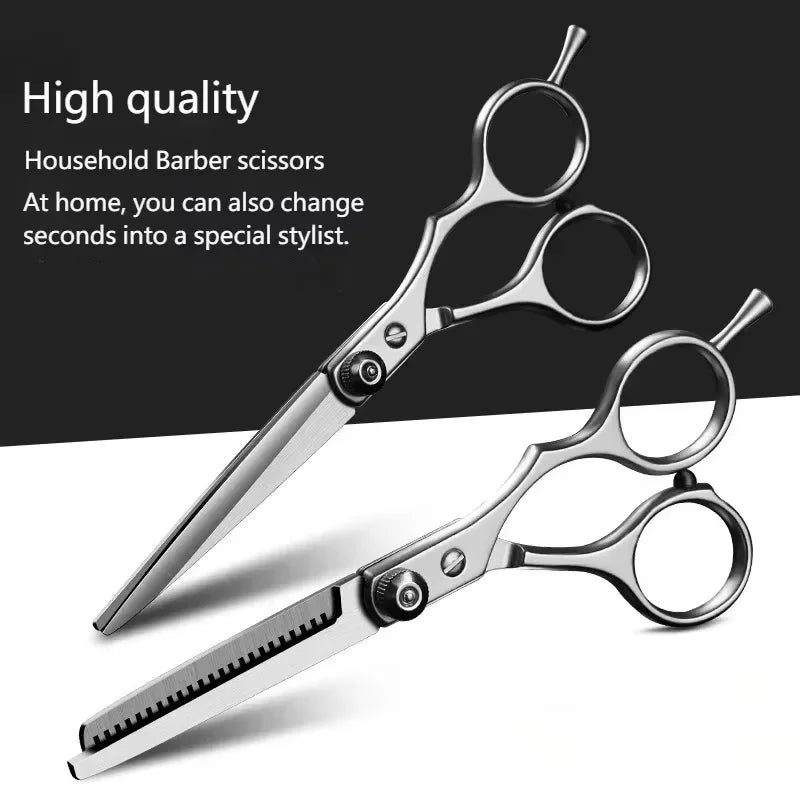 Professional Haircutting Scissors Set — 6 Inch Barber Cutting & Thinning Tools