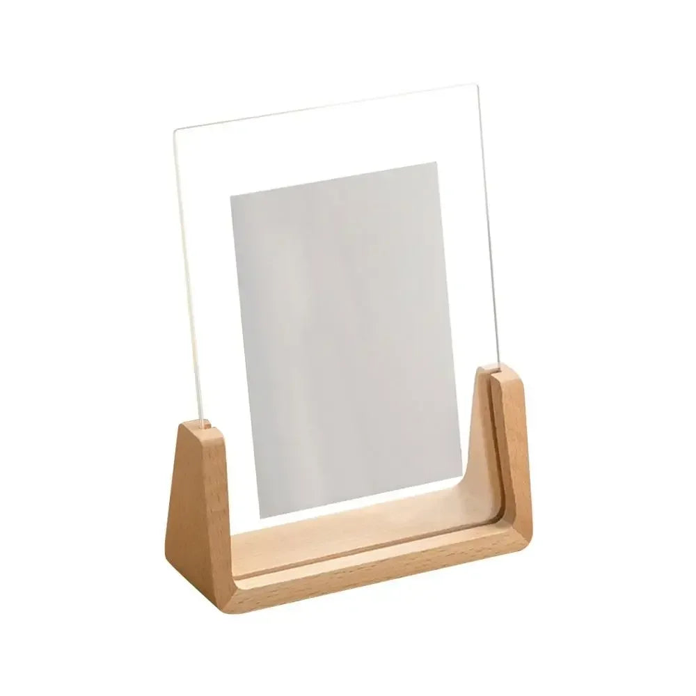 Creative U-Shaped Photo Frame — Transparent Acrylic & Wood Desktop Decor