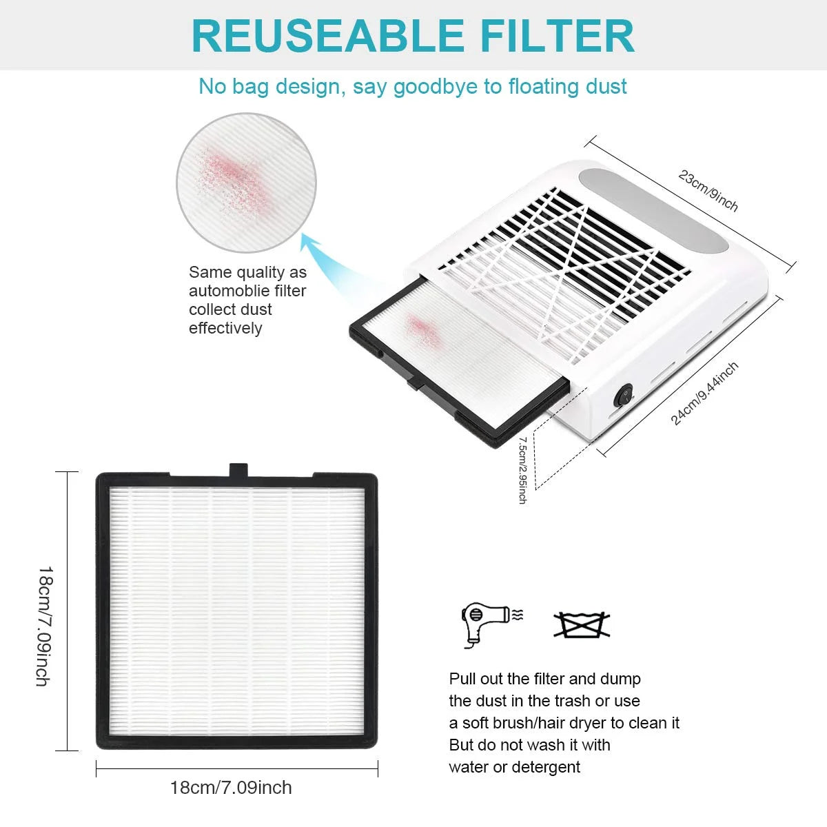 BPfire Nail Dust Collector Filter — Removable Replacement Screen Plate