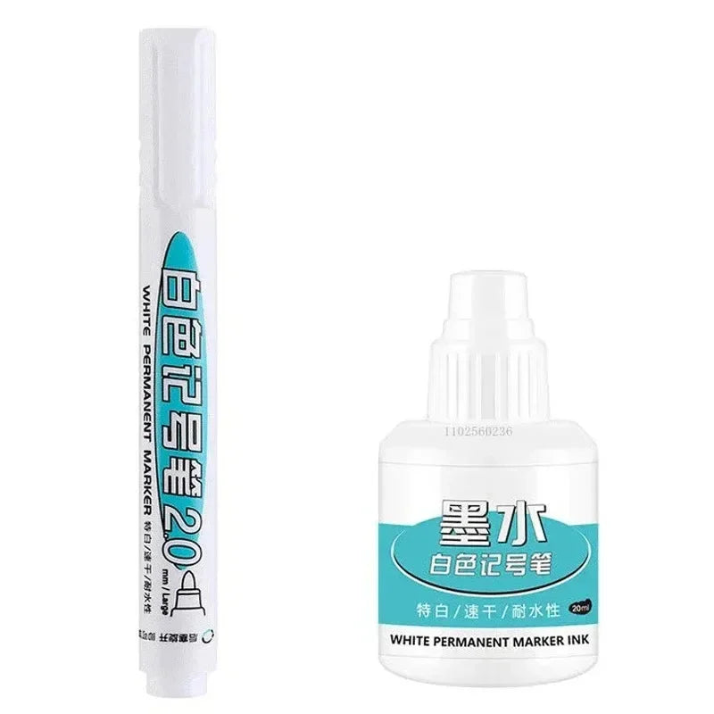 HOPK White Permanent Marker Pens — Multi-Surface Paint Pen Set