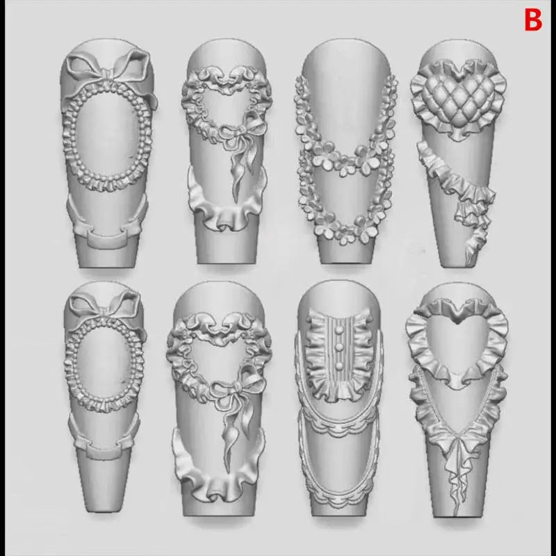 KittenBaby Lace Bowknot Nail Art Stencil — Silicone Manicure Design Tool