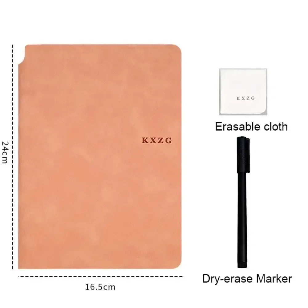 Reusable Whiteboard Notebook Set — Portable Weekly Planner with Leather Cover