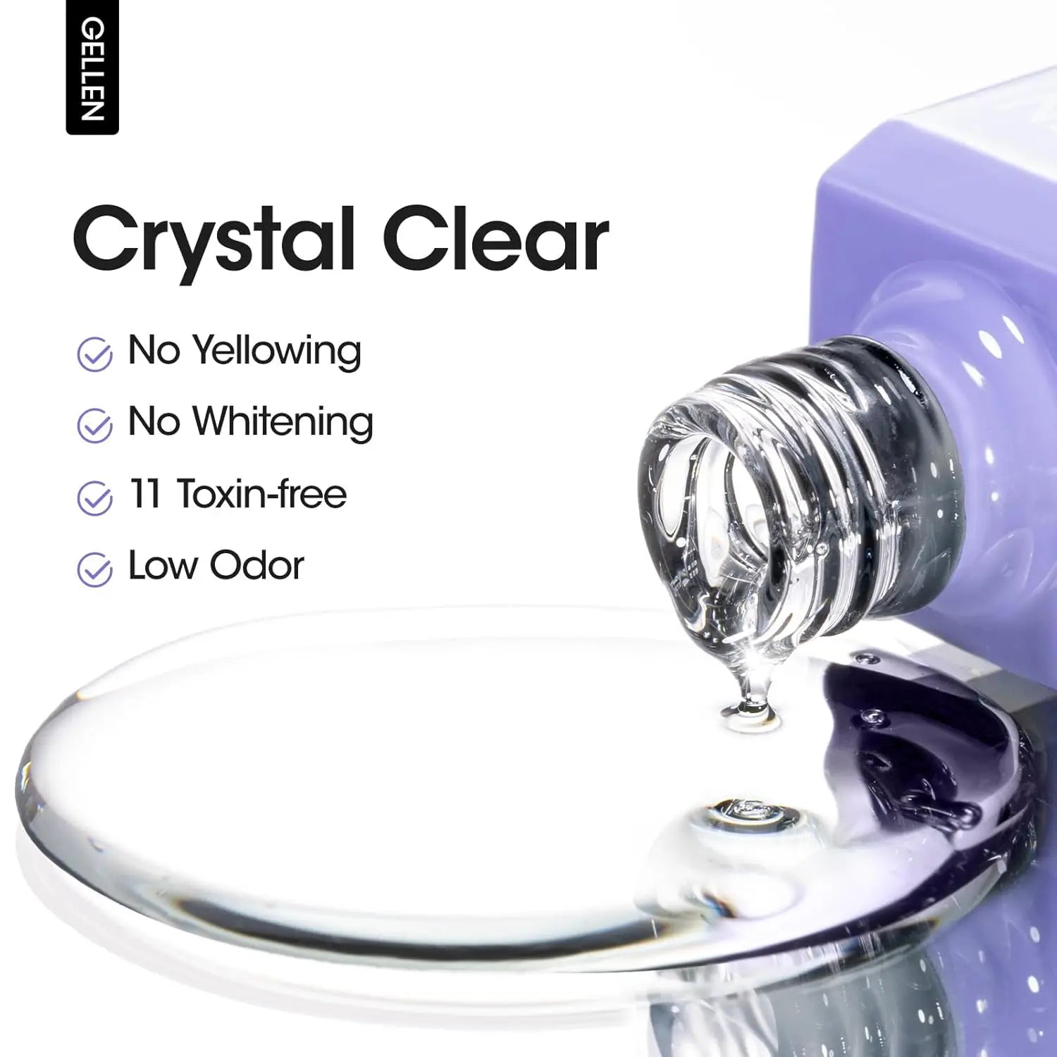 GELLEN GEL POLISH Crystal Top Coat — High Gloss Long Lasting Finish