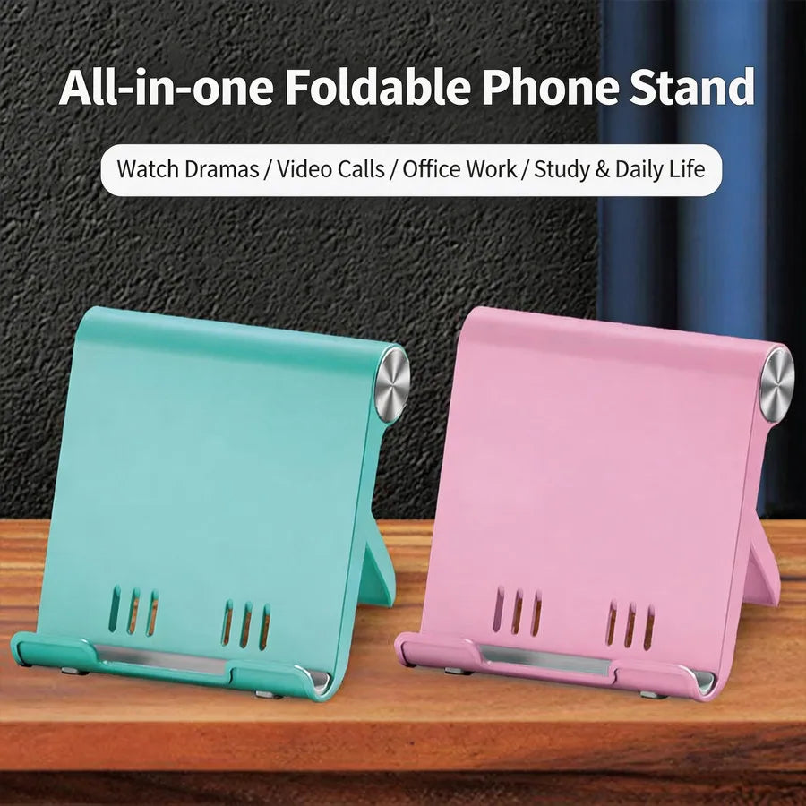 Adjustable Phone Holder Stand — Portable Foldable Desktop Support