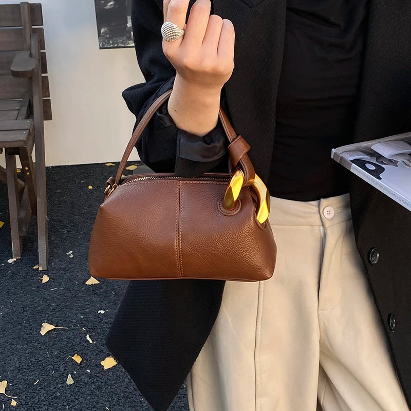 Textured PU Leather Clutch Bag — Versatile Shoulder & Crossbody Handbag