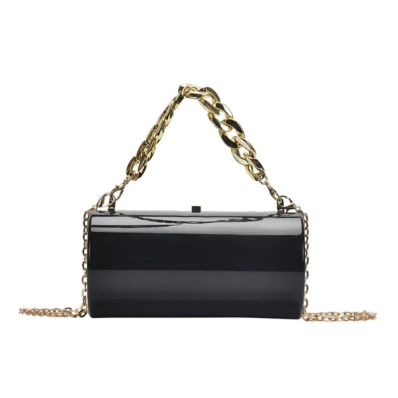 dawndesslo Metallic Cylinder Clutch — Elegant Evening Mini Bag