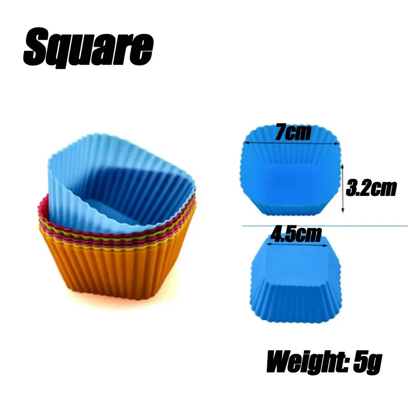 Silicone Muffin and Cupcake Baking Molds — Non-Stick Reusable Cake Tools