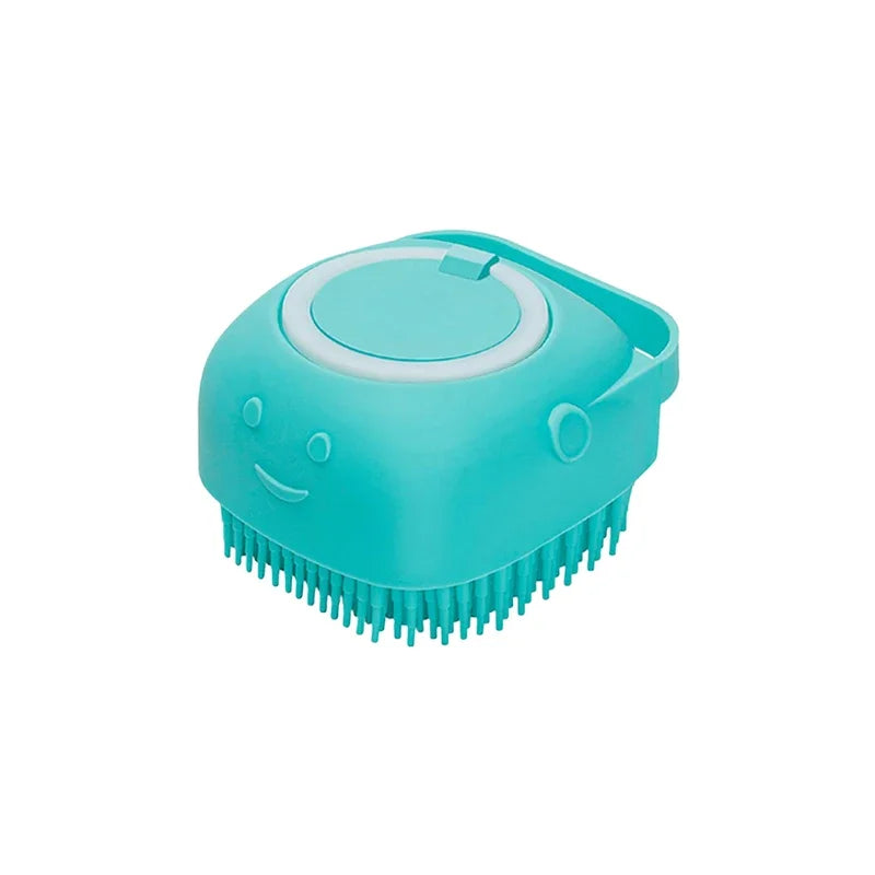 Pet Bathing Massage Brush — Silicone Shampoo Dispenser & Grooming Tool