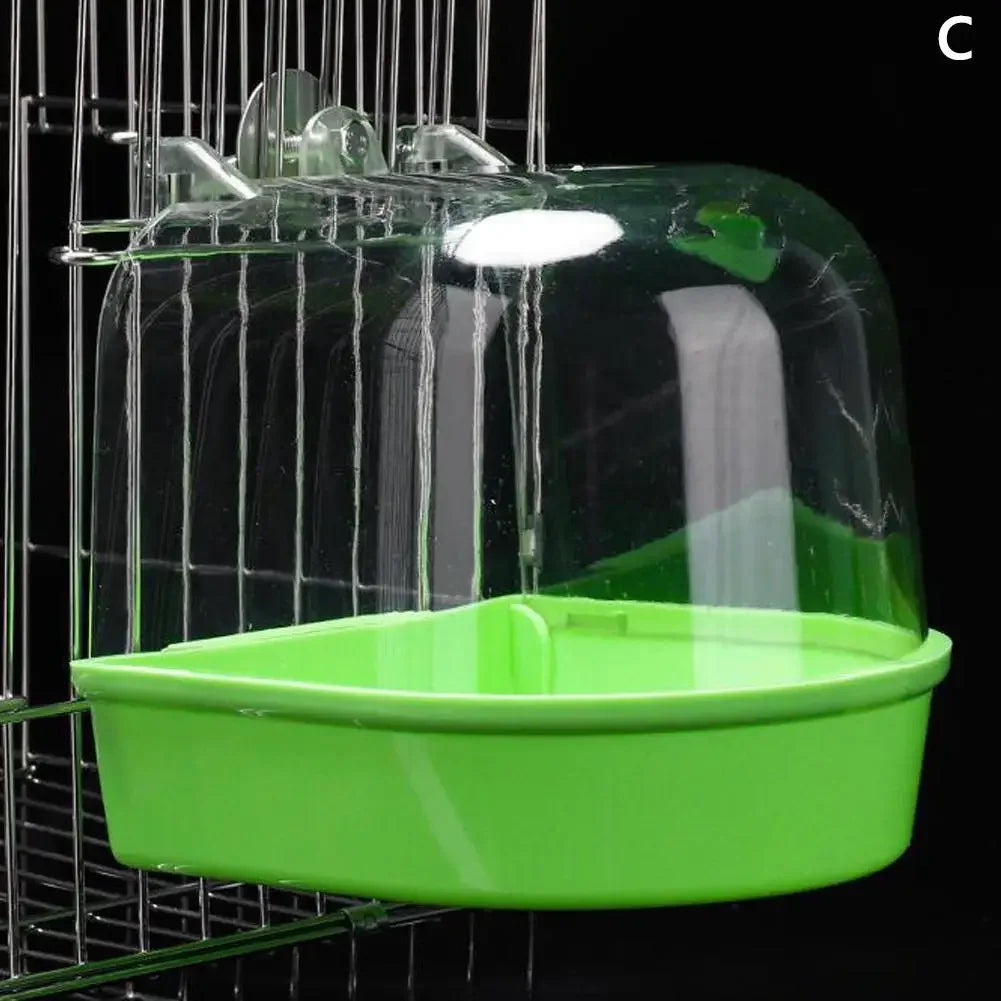 Clear Hanging Bird Bath — Easy-to-Clean Cage Shower for Small Pets