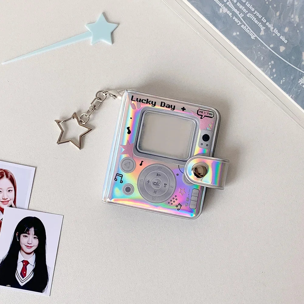Mini Photocard Album — Cute Star Design Photo Storage Keychain