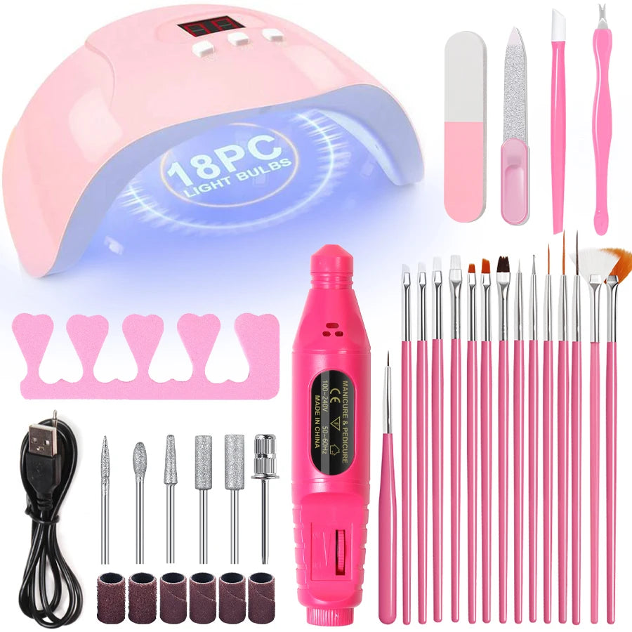 DUTRIEUX Professional Nail Drill and UV LED Lamp Kit — Complete Manicure Set