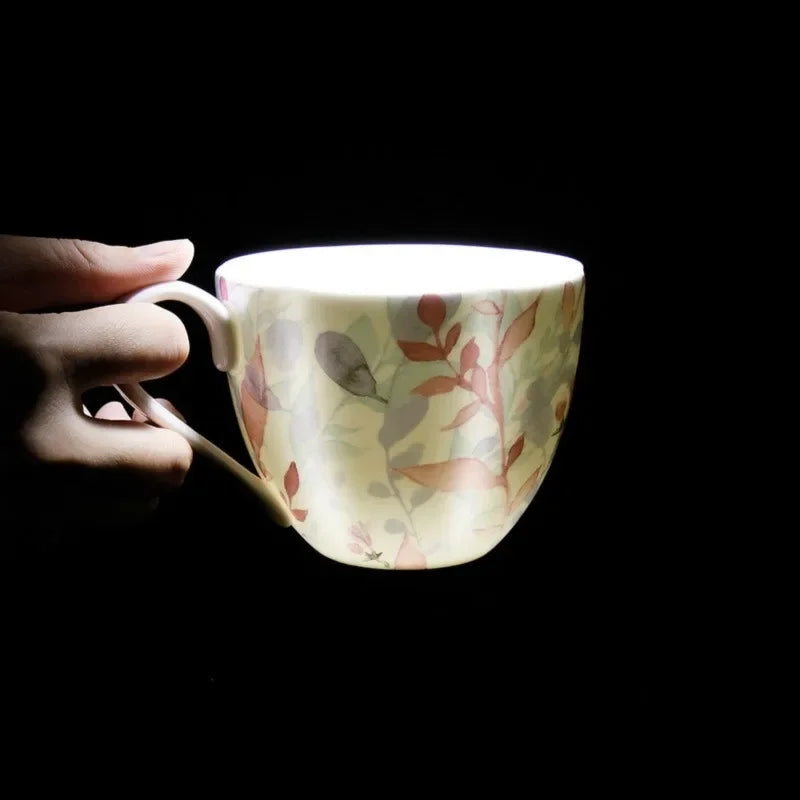 Premium Porcelain Petal Coffee Mugs — Set of 4 Multipurpose Tea Cups