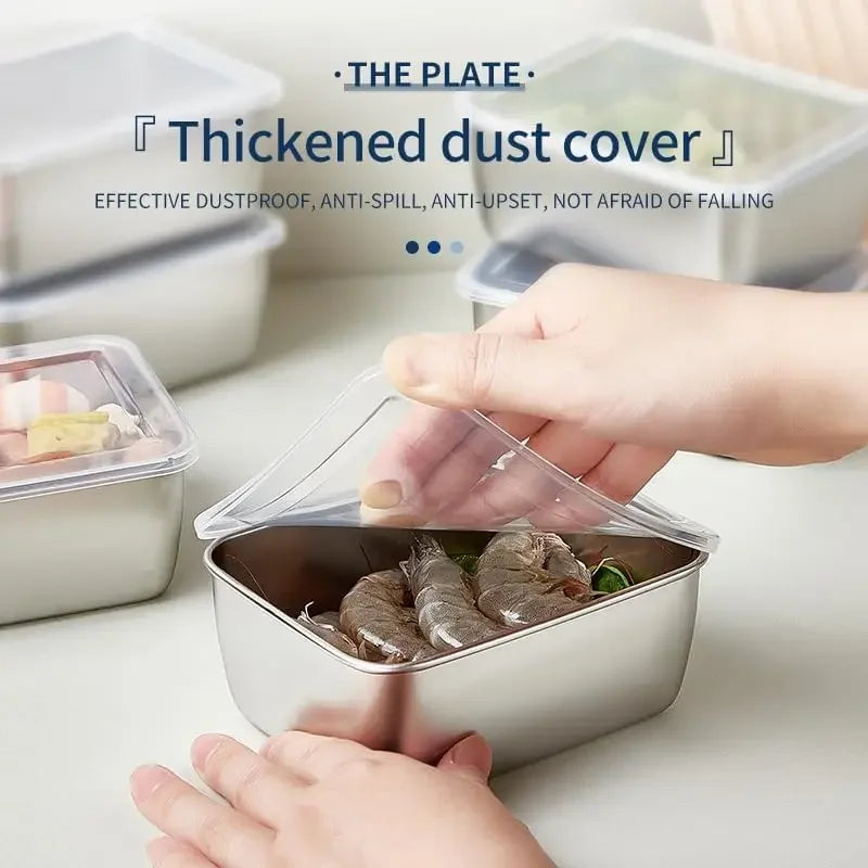 Stainless Steel Food Storage Container — Airtight Kitchen Organizer with Lid
