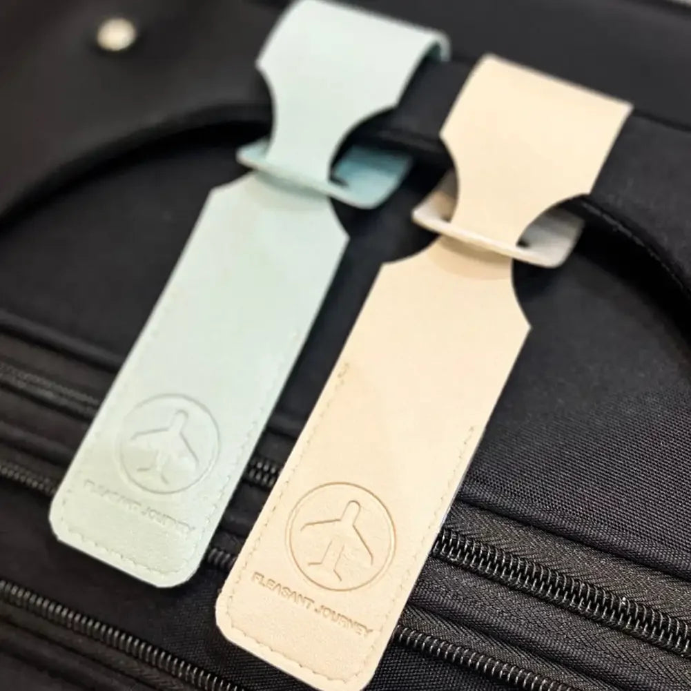 PU Leather Luggage Tag — Stylish Suitcase Identifier with ID Holder