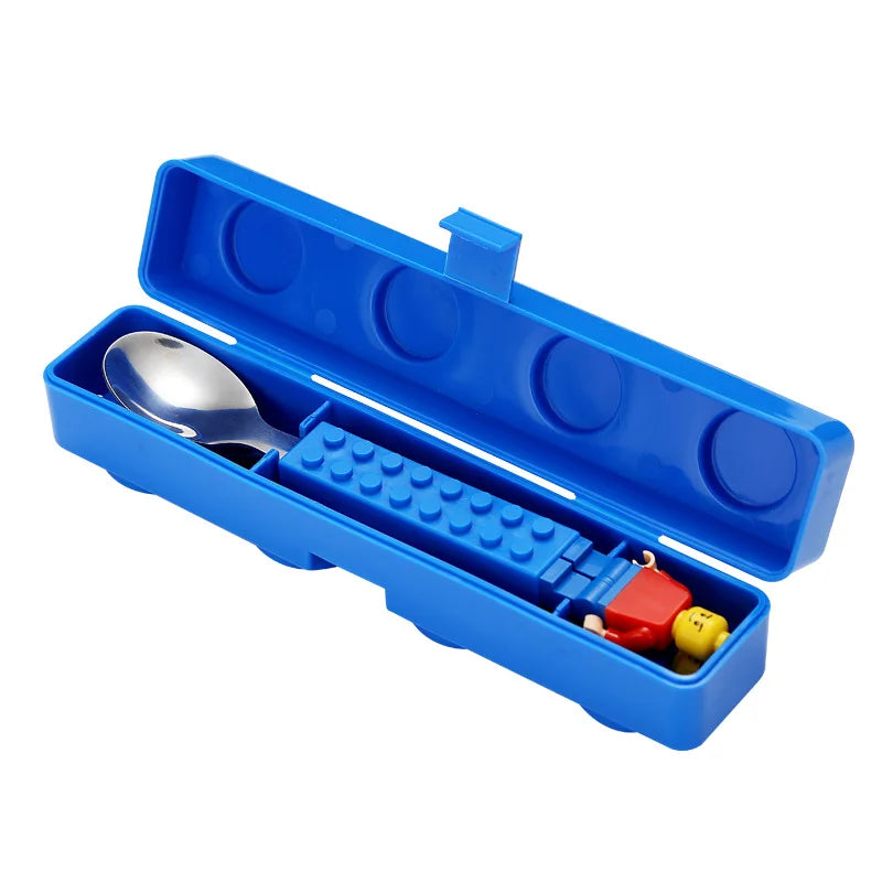 Creative Building Block Cutlery Set — Portable Stainless Steel Fork and Spoon