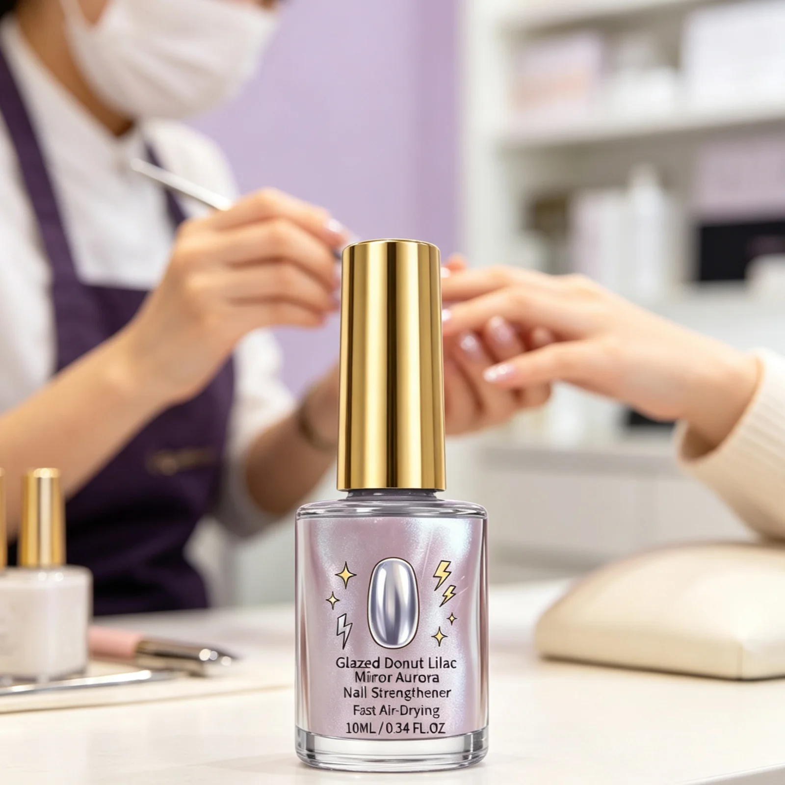 Mirror Aurora Nail Polish — Translucent Shimmer Lilac Purple, Quick Dry
