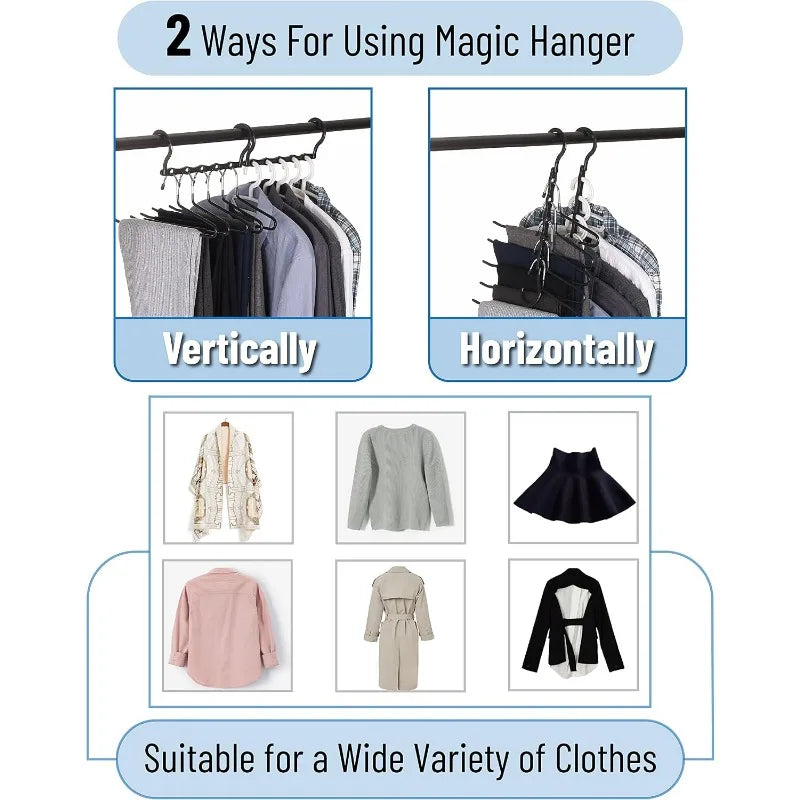 Space Saving Hangers — 360° Rotating Hooks for Closet Organization