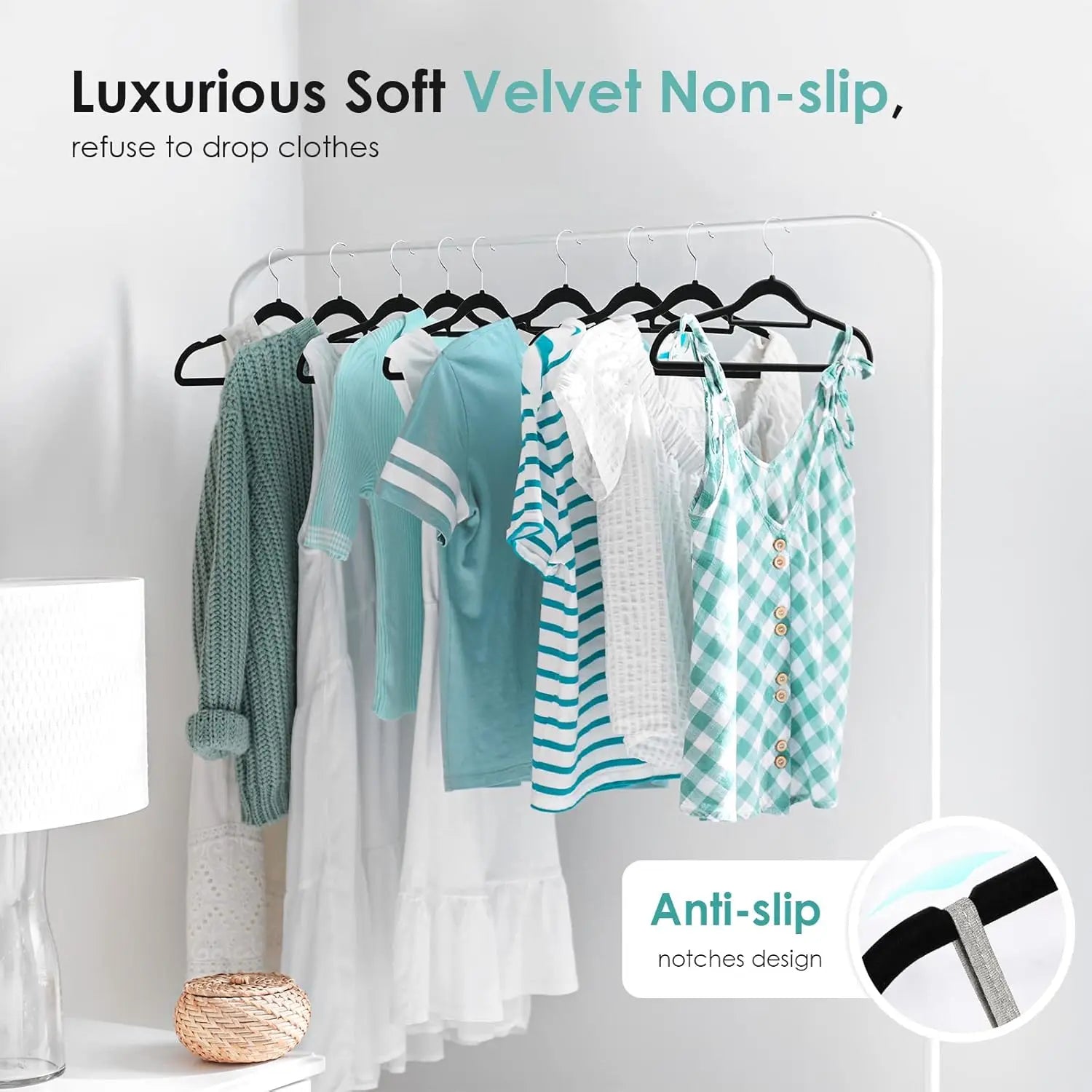 Non-Slip Velvet Clothes Hangers — Space-Saving Wardrobe Organizer