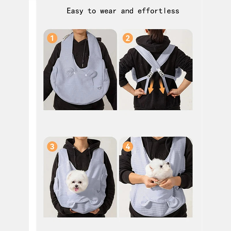 Portable Pet Travel Backpack — Breathable Chest Bag for Cats and Dogs