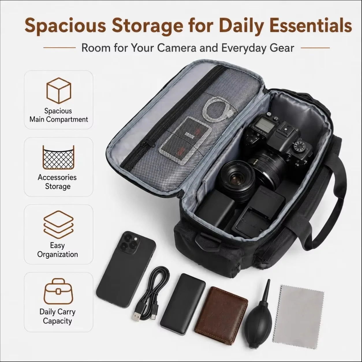 AZ haoFUq Camera Bag — Water-Resistant Shockproof Travel Case