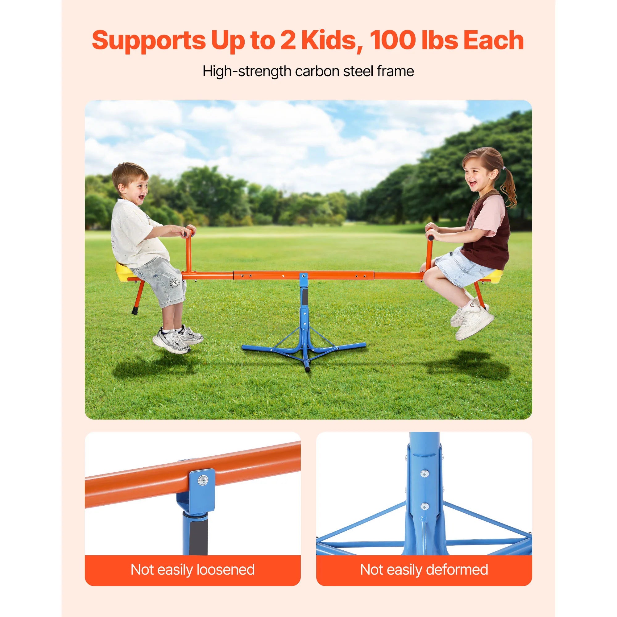 Dual Seater Kids Seesaw — 360° Rotating Teeter-Totter for Outdoor Play