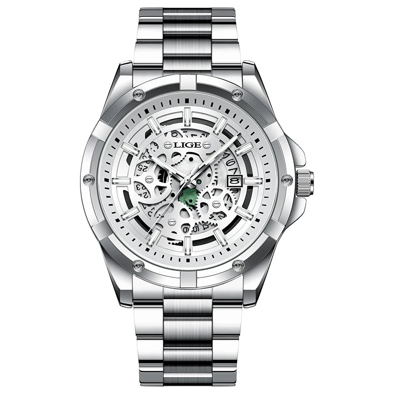 LIGE Business Men's Watch — Waterproof Chronograph with Luminous Hands