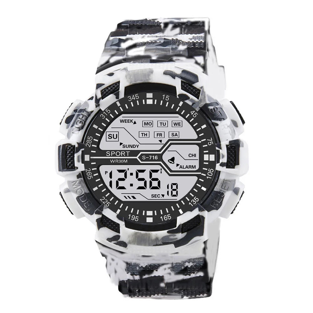 YIKAZE Men's Digital Sports Watch — Waterproof LED Military Wristwatch