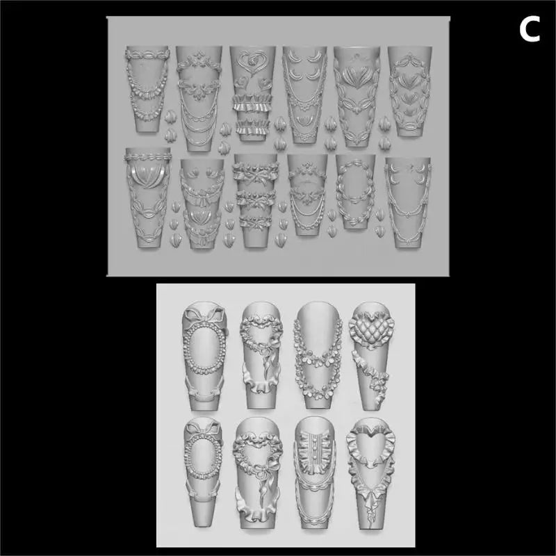 KittenBaby Lace Bowknot Nail Art Stencil — Silicone Manicure Design Tool